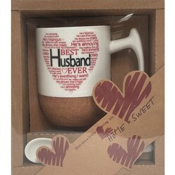 Sterling Set porculanska šalica i žličica u poklon pakiranju, husband Cene