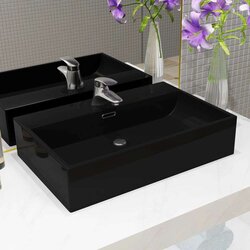 Pipo Umivaonik s otvorom za slavinu keramički crni 76 x 42,5 x 14,5 cm Cene