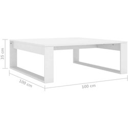 vidaXL Stolić za kavu bijeli 100 x 100 x 35 cm od iverice Cijene