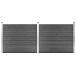 vidaXL Komplet ograjnih panelov WPC 353x146 cm črn Cene