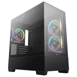 DeepCool Računalniško ohišje CG380 3F, mATX, Midi-Tower, kaljeno steklo, črno Cene