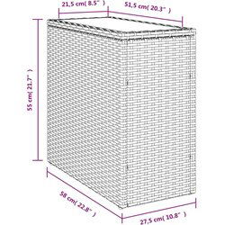 vidaXL Vrtni pomoćni stolić sa staklenom pločom smeđi 58x27,5x55 cm Cijene