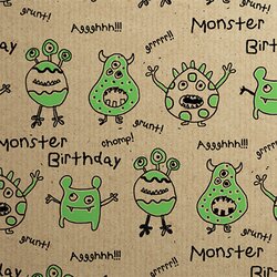 The Unique Paper Company Ukrasni papir R Doodles Green Monsters Cene