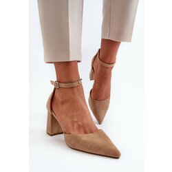 Kesi High heels with pointed toes Beige Eco Suede Blouse Cene