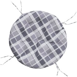 vidaXL Okrogla blazina siva karo Ø 100 x 11 cm oxford tkanina, (21061207) Cene