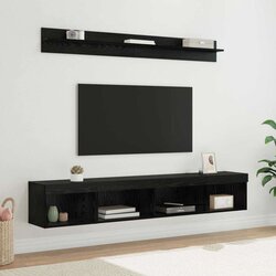  Set zidnog ormarića za TV Zidne 5 pcs Crni hrast Konstruirano drvo Cijene