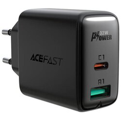 Acefast Stenski polnilec A5 PD32W, USB + USB-C (črn), (20633245) Cene