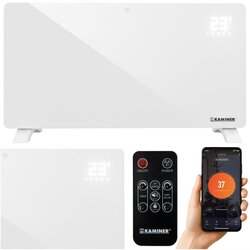Kaminer 2500W WIFI pametni stekleni električni konvektorski grelec LCD + APP in daljinec bel, (5000064179) Cene