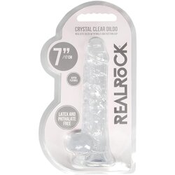REALROCK Realistic Dildo with Balls 7" 17 cm Transparent Cene