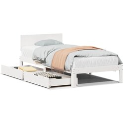 vidaXL Okvir kreveta s ladicama bez madraca bijeli 90x200 cm Cijene