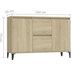 vidaXL Komoda boja hrasta sonome 104 x 35 x 70 cm od iverice Cijene