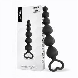 TARDENOCHE Clyde Beaded Butt Plug with Easy Pull Ring Silicone Black Cene
