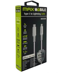 DATA kabl za iphone Maxmobile Lightning-Type C MFI Apple QC 3A 1,2m Kevler bijeli Cene