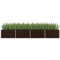 vidaXL Povišena vrtna gredica smeđa 320 x 80 x 45 cm pocinčani čelik Cijene