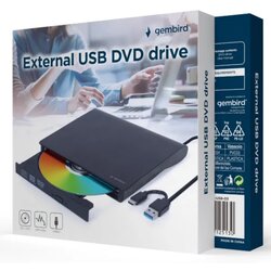 Gembird DVD-USB-031 eksterni usb cd/dvd drive citac-rezac usb + usb-c black Cene