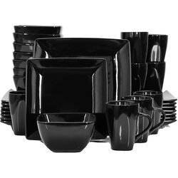 MALACASA Črn keramični porcelanasti jedilni set, primeren za mikrovalovno pečico, primeren za pomivalni stroj, 32-KOS, (5000166224) Cene