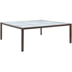 Poli Vrtna jedilna miza rjava 200x200x74 cm poli ratan Cene