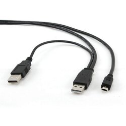 Gembird 2x USB 2.0 A/mini-B M USB kabl 0,9 m Crno Cene
