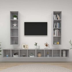 TV Stenske TV omarice 4 kosi betonsko sive barve iverna plošča Cene