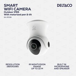 Deltaco SMART HOME WiFi kamera premična ZUNANJA, IP65 cert, 2MP, Senzor gibanja BELO Cene