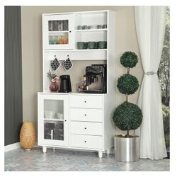 Hanah home Višenamenska komoda Grano 96, 96 x187 x40 cm, Bijela Cijene