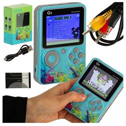 Retro mini prijenosna igraća konzola, plava Cene