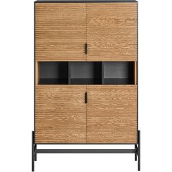 SoBuy Večnamenska omara s 4 črnimi lesenimi vrati, (21338236) Cene