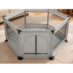 Delunaro dečija ogradica šestougaona 128x110x65cm ( KLK2606-Light Grey ) Cene