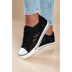 Fenzy Moderne Tenisice S Čipkom, Crne Cijene