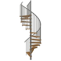 Minka Spiralno stopnišče Spiral Smart (Premer: 120 cm, Siva, Barva stopnice: Hrast, Višina nadstropja: 305 cm) Cene