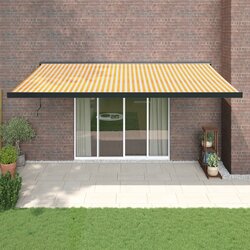 vidaXL Tenda na uvlačenje žuto-bijela 5 x 3 m od tkanine i aluminija Cijene