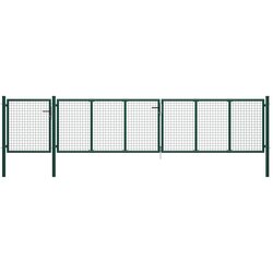 vidaXL Vrtna vrata jeklena 500x75 cm zelena, (20772259) Cene