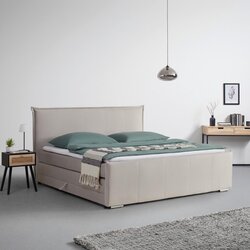 Bessagi Home Postelja Boxspring Leonora, Bež, Z Nadvložkom, 200x200 Cene
