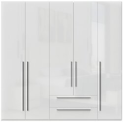 Jela Jagodina jela plakar P52/PN - kolekcija piano - kristalno bela/kristalno bela hg lak - 227x224x56 cm Cene
