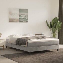 vidaXL okvir za krevet s oprugama svjetlosivi 140 x 190 cm baršunasti Cijene