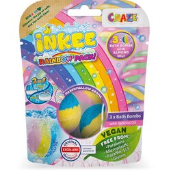 Craze INKEE Rainbow Multipack šumeće kugle za kupku s bademovim uljem 3 kom Cene