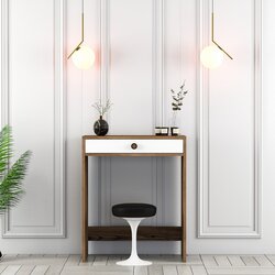 Hanah home lizbon - walnut, white walnutwhite make-up table Cene
