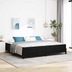 vidaXL Boxspring krevet s madracem Crna 200 x 200 cm Baršun Cijene
