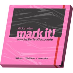Mark IT Samolepljivi listići Mark 100lis, 75x75mm NEON roze Cene