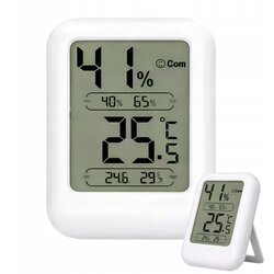  osvijetljeni LCD termometar higrometar 8cm bijeli Cene
