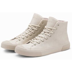 Ombre Men's high-top sneakers shoes with rubber toe - cream Cijene