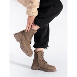 Sergio Leone Beige lace-up workers for women Cene