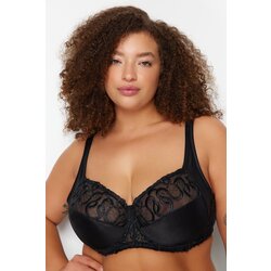 Trendyol curve black brode embroidered micro bra Cene