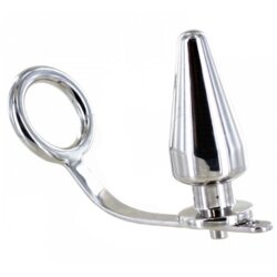 Metal Hard METALHARD COCK RING WITH PLUG ANAL 80 X 55 MM Cene