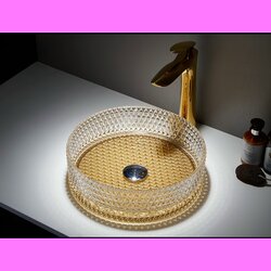 Sandonna stakleni umivaonik ST-GL04D ( krug - zlatni) Cene