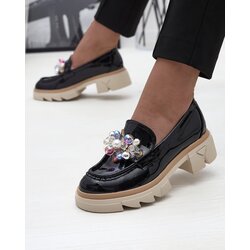 Resti Lacquered black moccasins for women Geloppa - Footwear Cijene