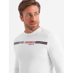 Ombre Longsleeve męski z nadrukiem - biały 2 OM-LSPT Cene