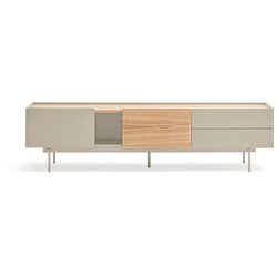 Teulat Svetlo siva/v naravni barvi TV omarica v hrastovem dekorju 180x45 cm Otto – Cene