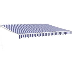 Maison Chic Zložljiva tenda - Senčniki modra in bela 4x3 m blago in aluminij, (22038814) Cene