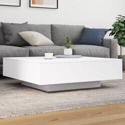 vidaXL Stolić za kavu s LED svjetlima bijeli 100x100x31 cm Cijene